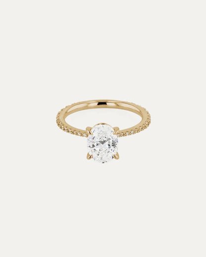 Marquise Shaped Three Stone Lab Grown Diamond Engagement Ring