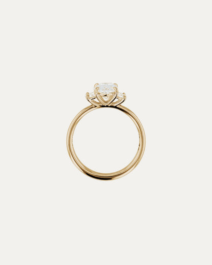 Marquise Shaped Three Stone Lab Grown Diamond Engagement Ring