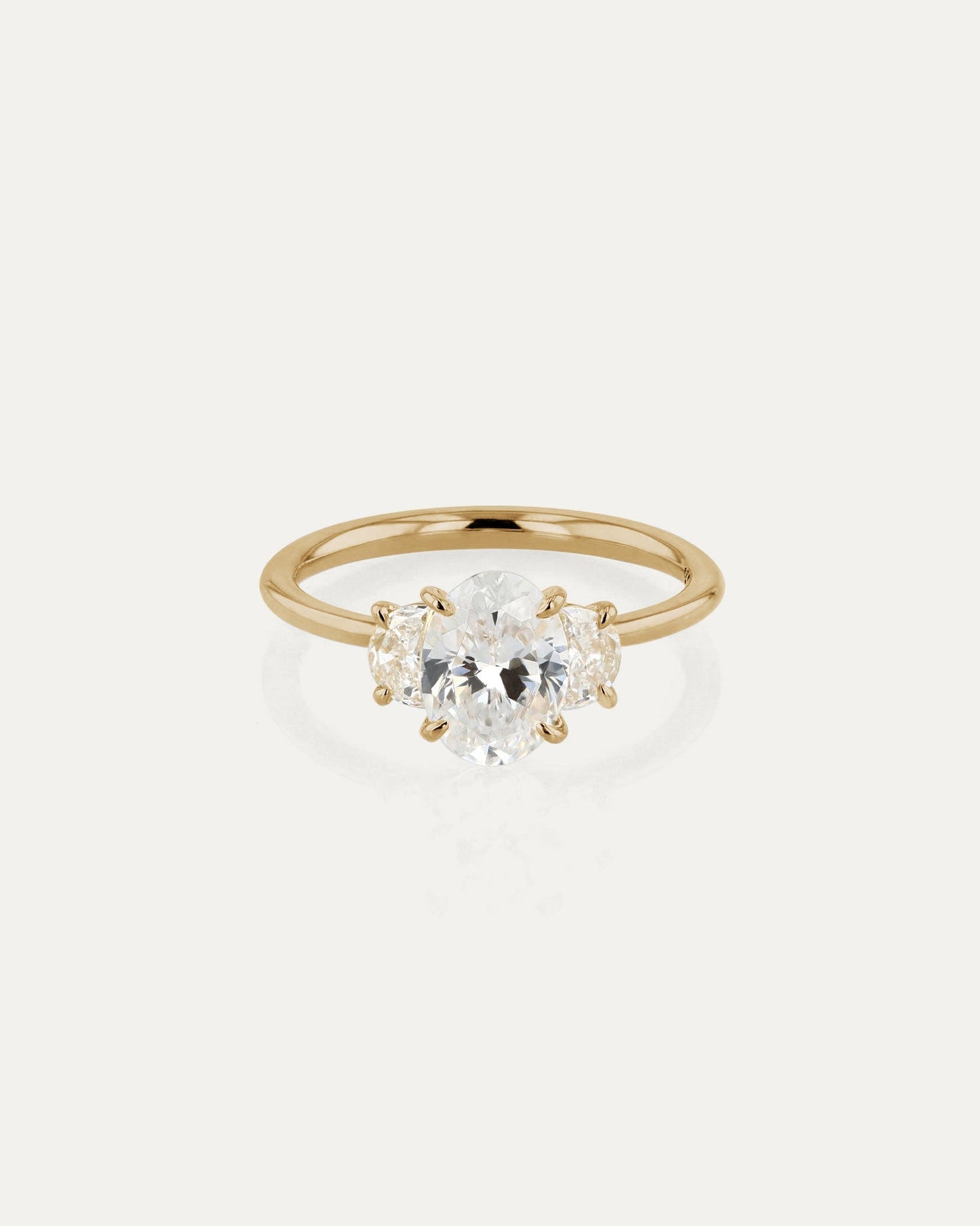 Marquise Shaped Three Stone Lab Grown Diamond Engagement Ring
