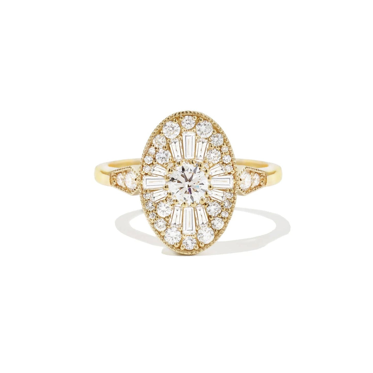 Marquise Shaped Three Stone Lab Grown Diamond Engagement Ring