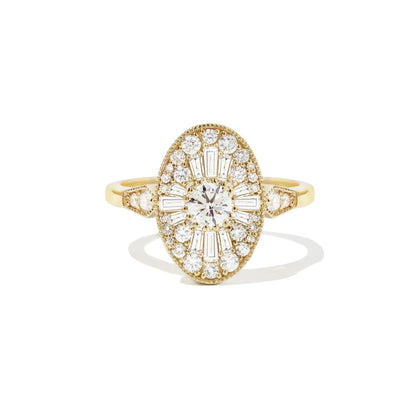 Marquise Shaped Three Stone Lab Grown Diamond Engagement Ring