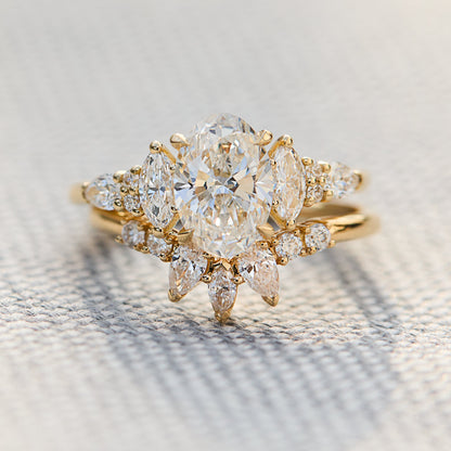 Marquise Shaped Three Stone Lab Grown Diamond Engagement Ring
