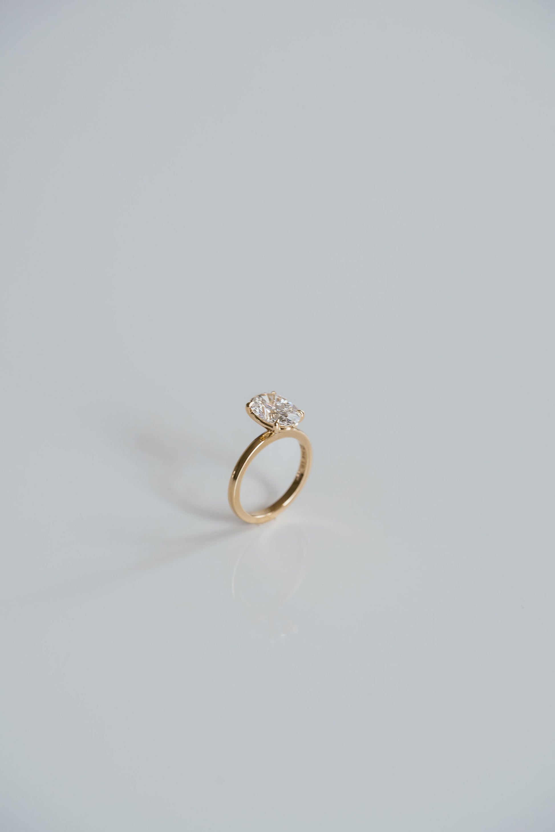 Marquise Shaped Three Stone Lab Grown Diamond Engagement Ring