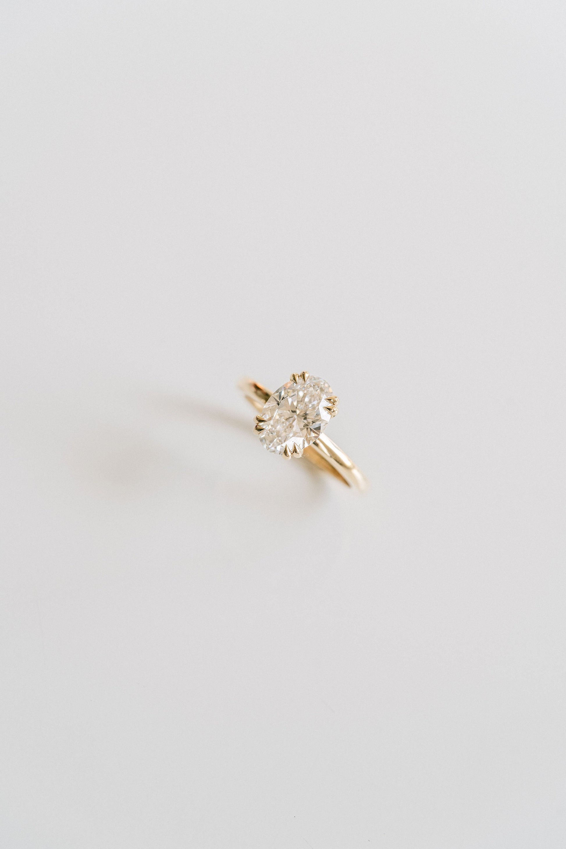 Marquise Shaped Three Stone Lab Grown Diamond Engagement Ring