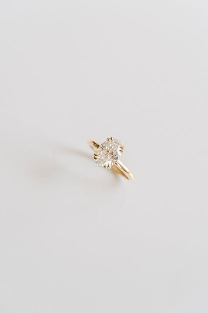 Marquise Shaped Three Stone Lab Grown Diamond Engagement Ring