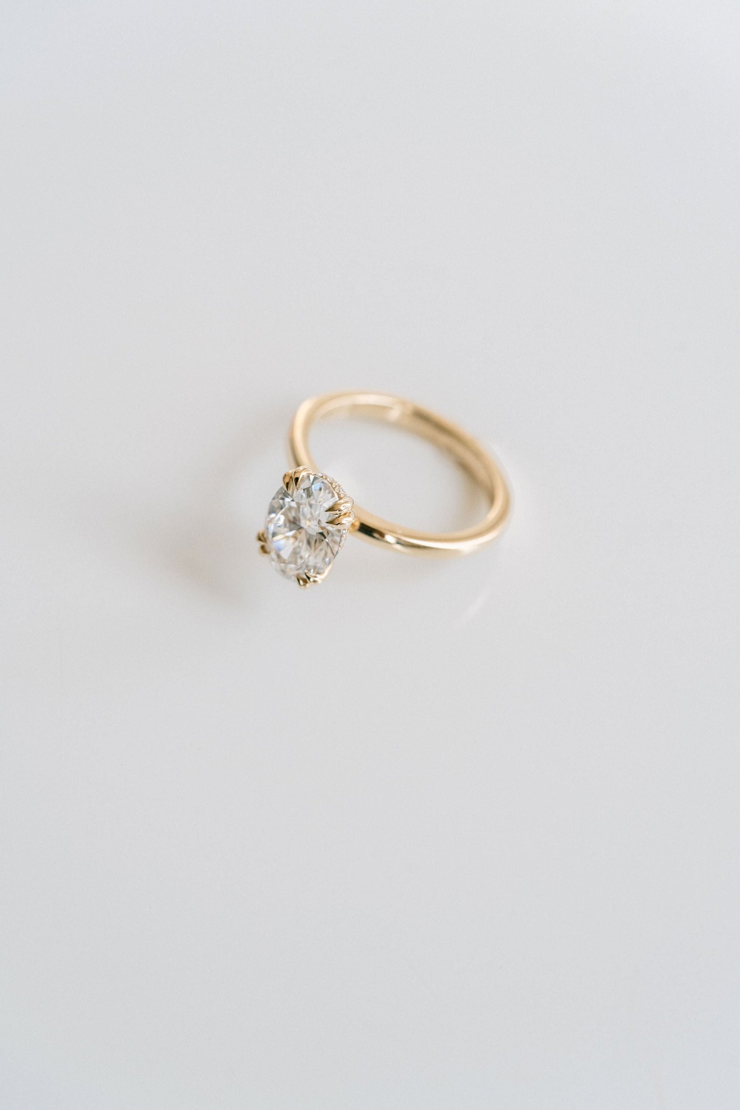 Marquise Shaped Three Stone Lab Grown Diamond Engagement Ring