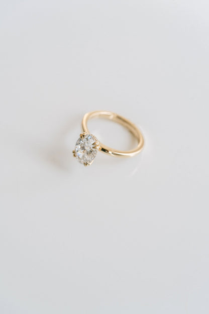 Marquise Shaped Three Stone Lab Grown Diamond Engagement Ring