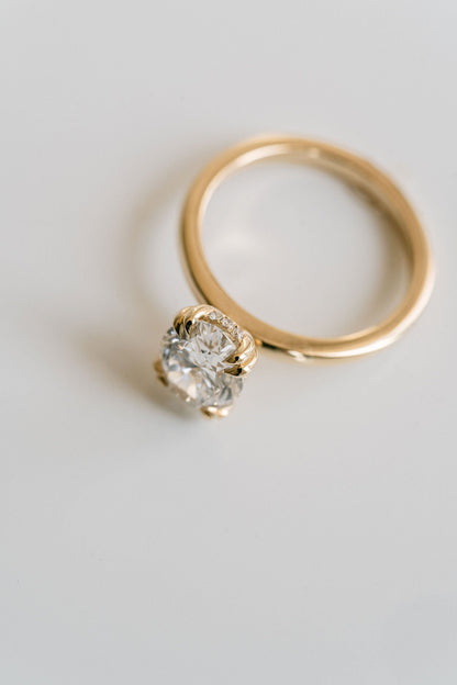 Marquise Shaped Three Stone Lab Grown Diamond Engagement Ring