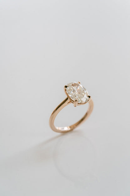 Marquise Shaped Three Stone Lab Grown Diamond Engagement Ring