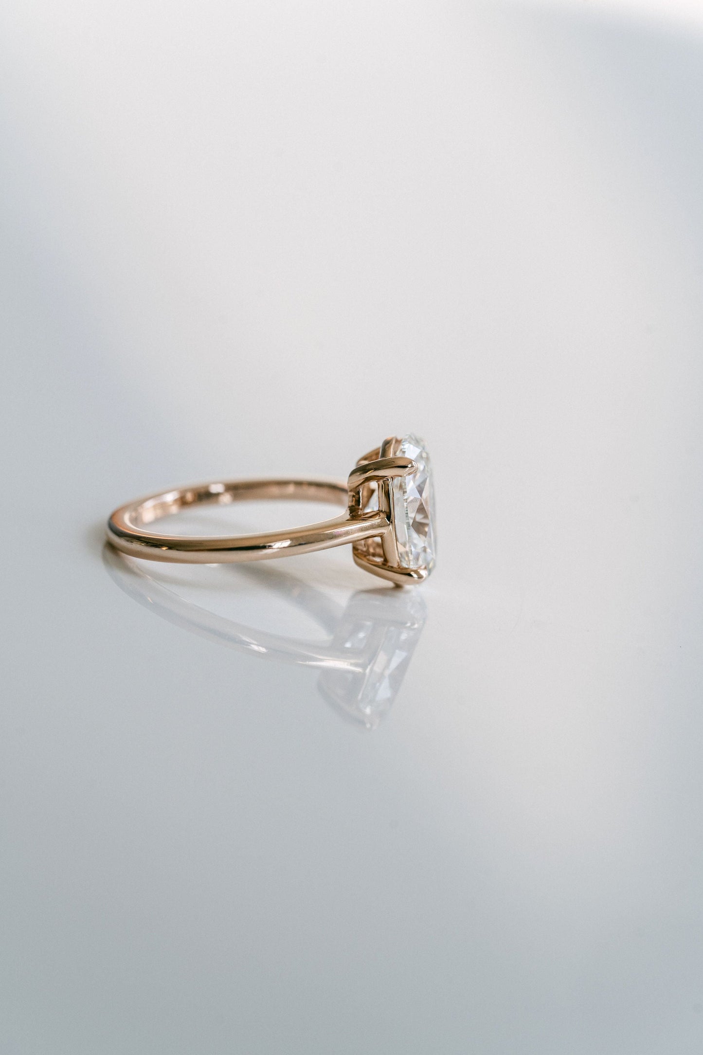 Marquise Shaped Three Stone Lab Grown Diamond Engagement Ring