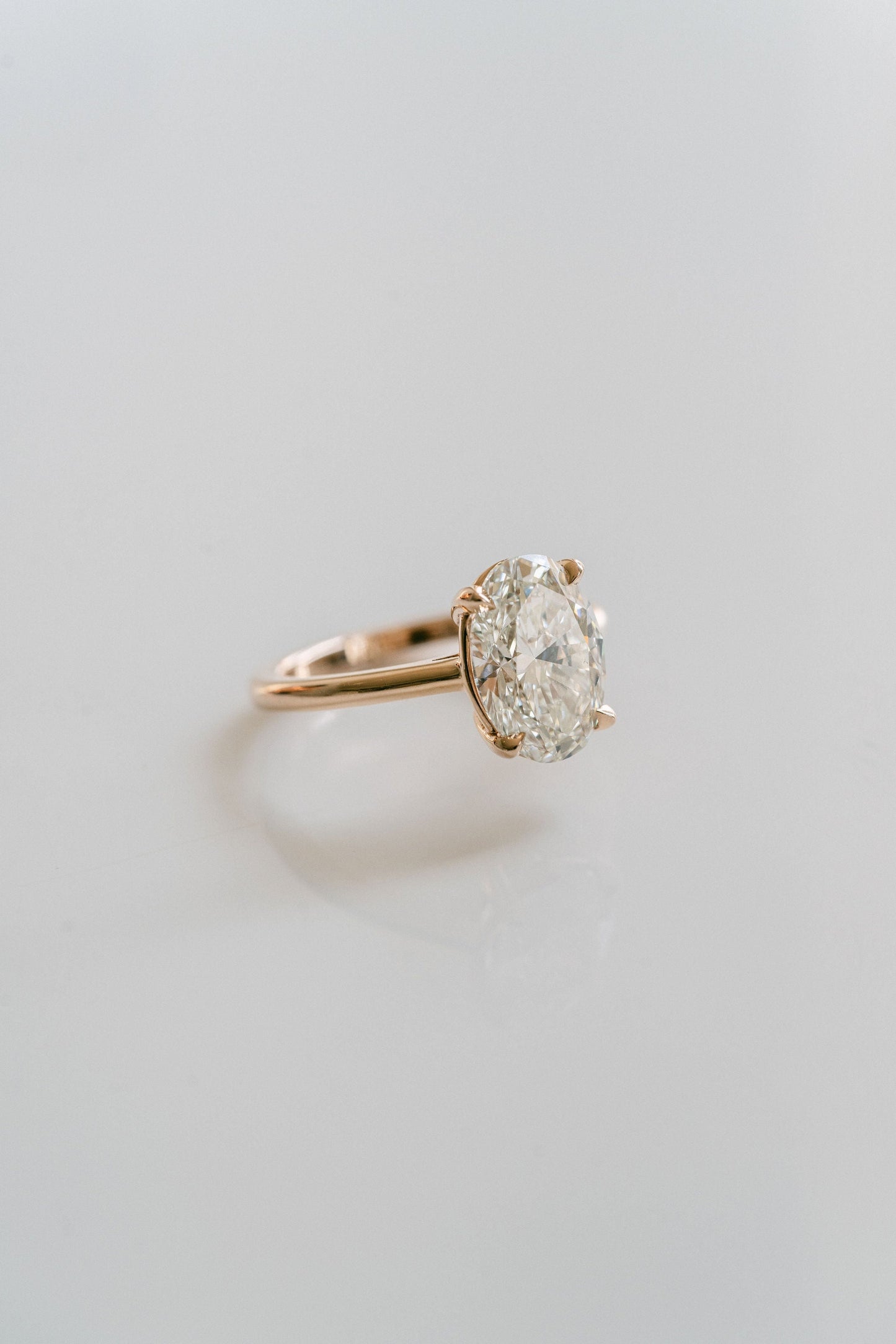 Marquise Shaped Three Stone Lab Grown Diamond Engagement Ring