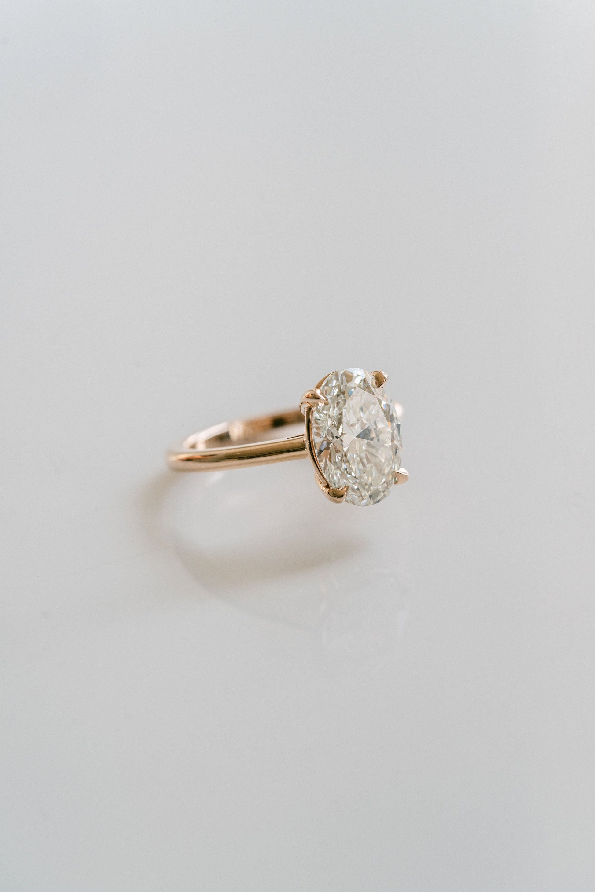 Marquise Shaped Three Stone Lab Grown Diamond Engagement Ring