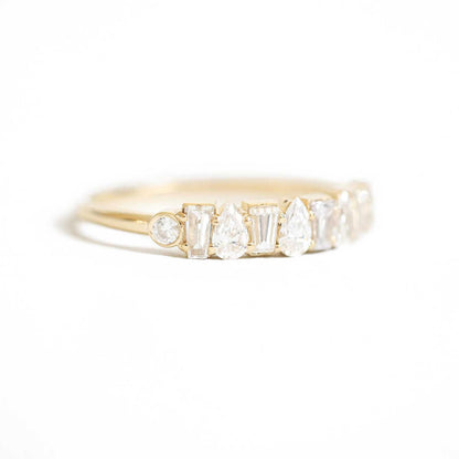 0.25 TCW Round Shaped Half Eternity Lab Grown Diamond Wedding Band