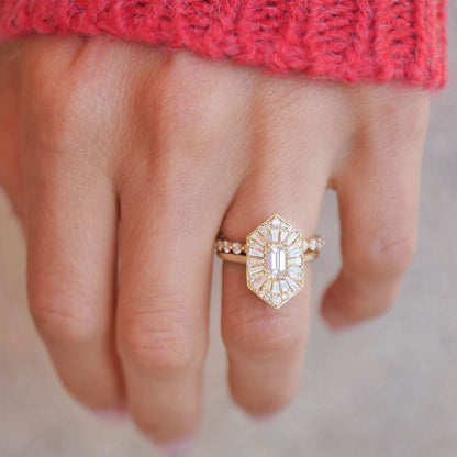 Marquise Shaped Three Stone Lab Grown Diamond Engagement Ring