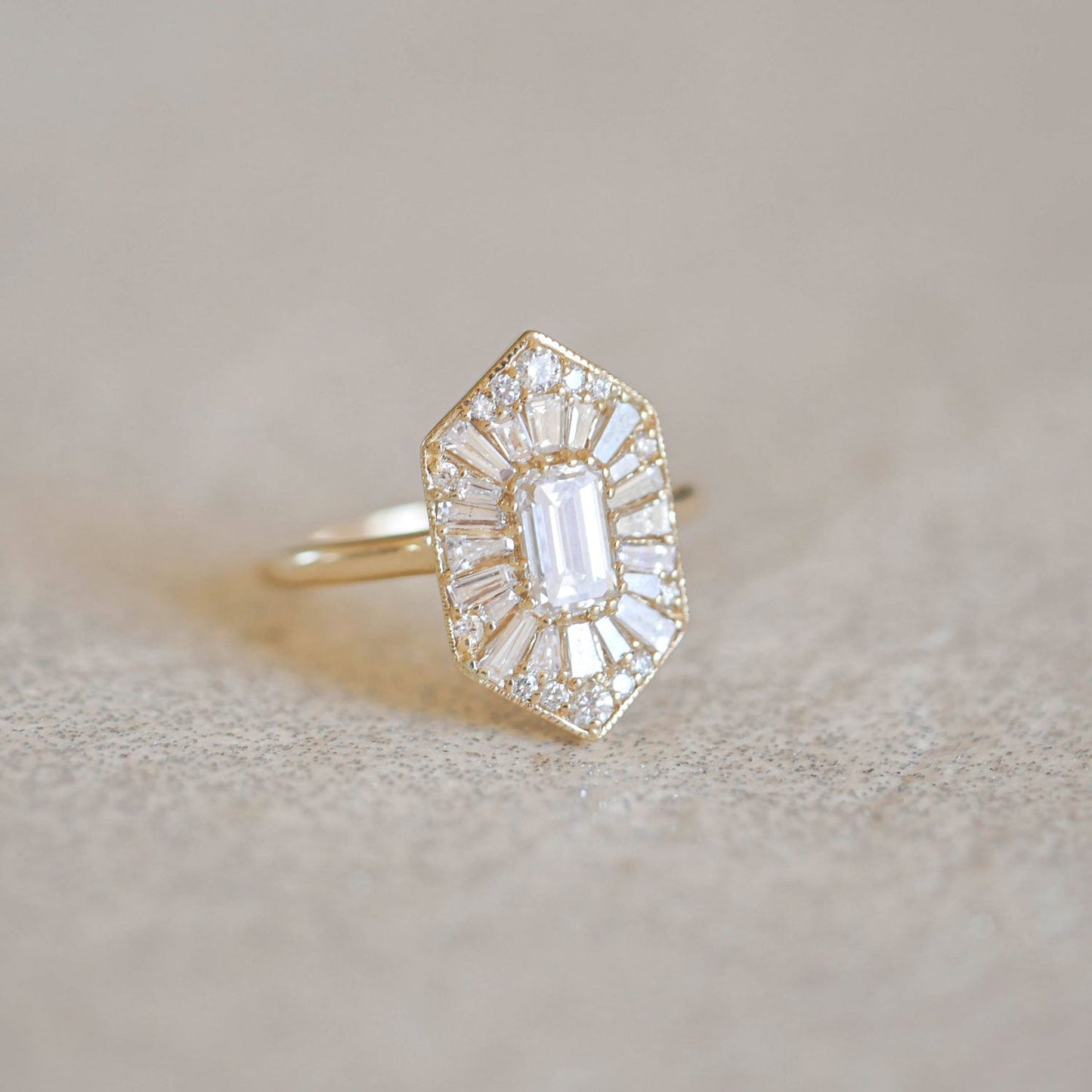 Marquise Shaped Three Stone Lab Grown Diamond Engagement Ring