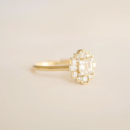 Marquise Shaped Three Stone Lab Grown Diamond Engagement Ring