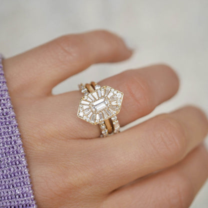 Marquise Shaped Three Stone Lab Grown Diamond Engagement Ring