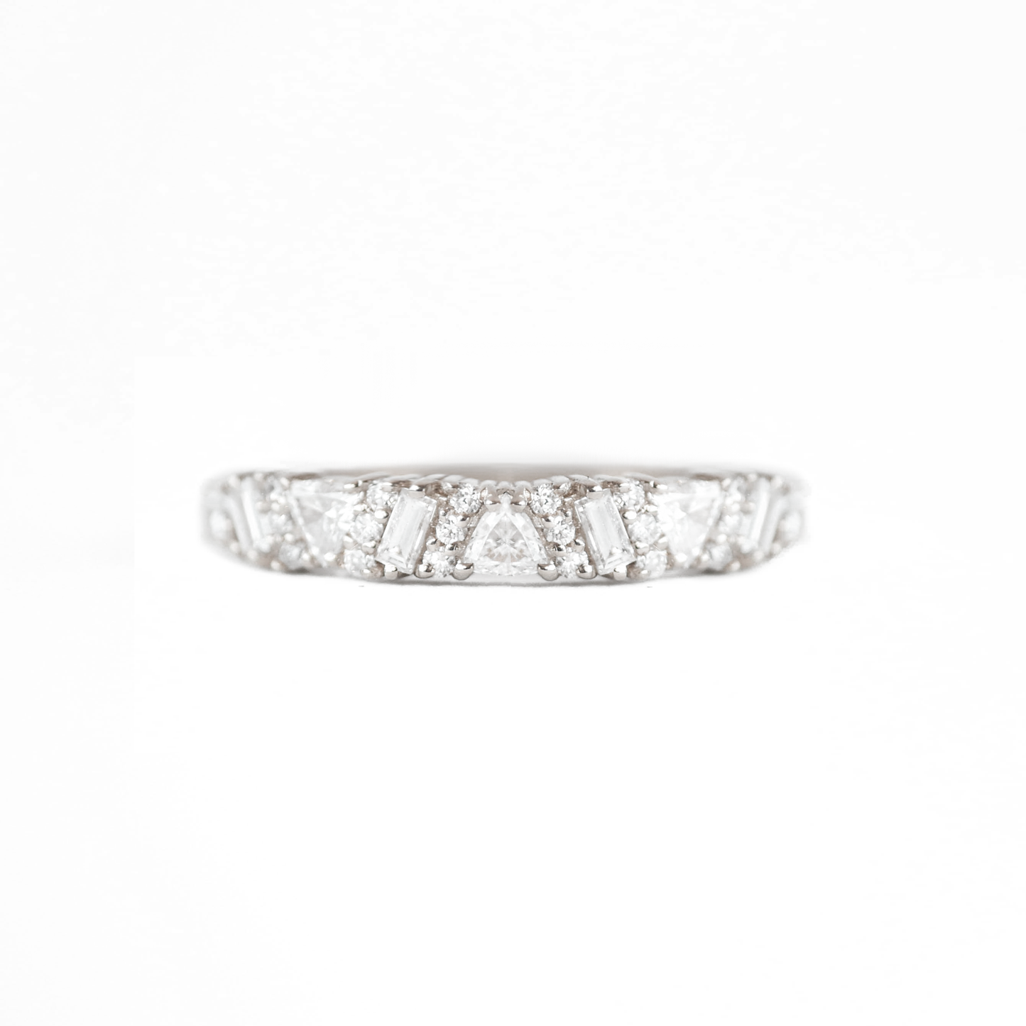 0.25 TCW Round Shaped Half Eternity Lab Grown Diamond Wedding Band