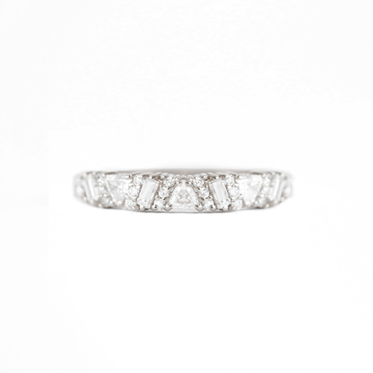 0.25 TCW Round Shaped Half Eternity Lab Grown Diamond Wedding Band