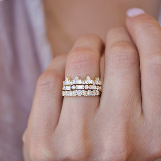 0.25 TCW Round Shaped Half Eternity Lab Grown Diamond Wedding Band