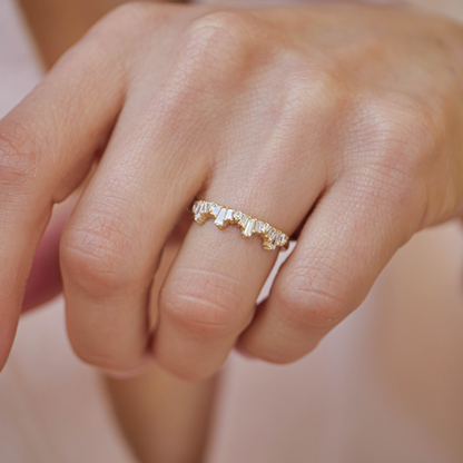 0.25 TCW Round Shaped Half Eternity Lab Grown Diamond Wedding Band