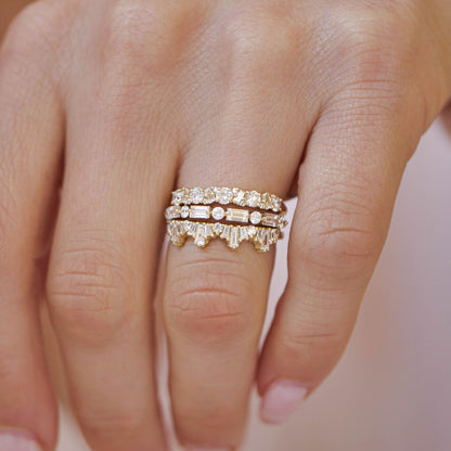 0.25 TCW Round Shaped Half Eternity Lab Grown Diamond Wedding Band