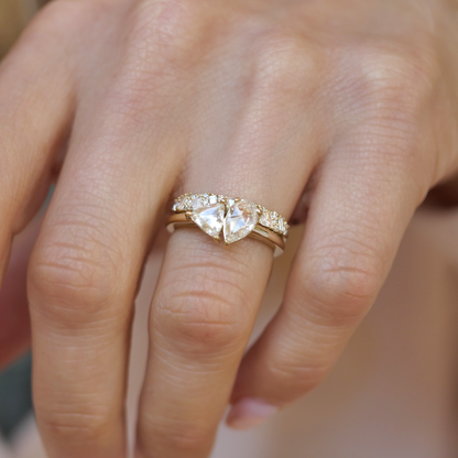 0.25 TCW Round Shaped Half Eternity Lab Grown Diamond Wedding Band