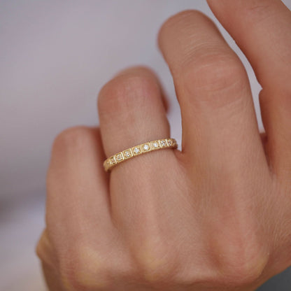 0.25 TCW Round Shaped Half Eternity Lab Grown Diamond Wedding Band