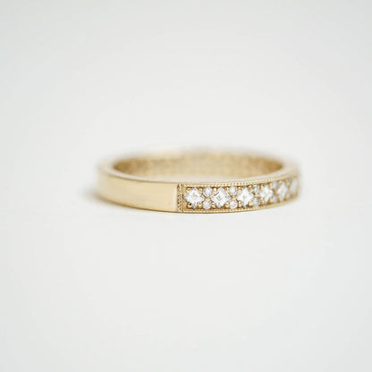 0.25 TCW Round Shaped Half Eternity Lab Grown Diamond Wedding Band