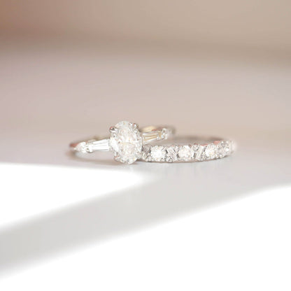 Marquise Shaped Three Stone Lab Grown Diamond Engagement Ring