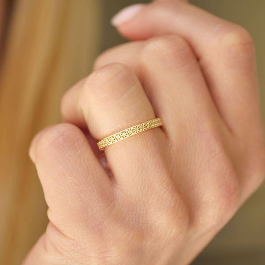 0.25 TCW Round Shaped Half Eternity Lab Grown Diamond Wedding Band