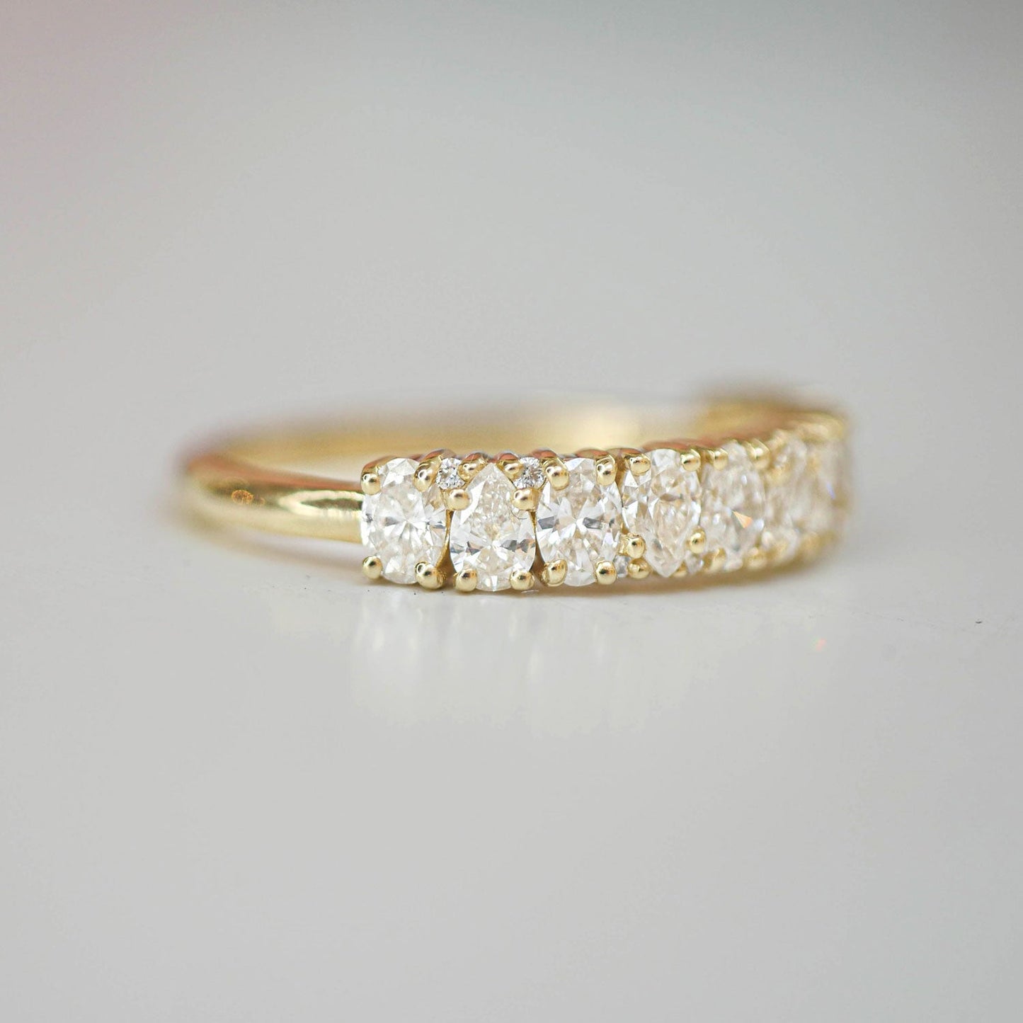0.25 TCW Round Shaped Half Eternity Lab Grown Diamond Wedding Band
