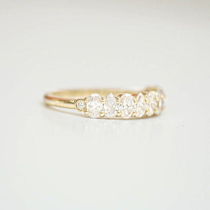 0.25 TCW Round Shaped Half Eternity Lab Grown Diamond Wedding Band