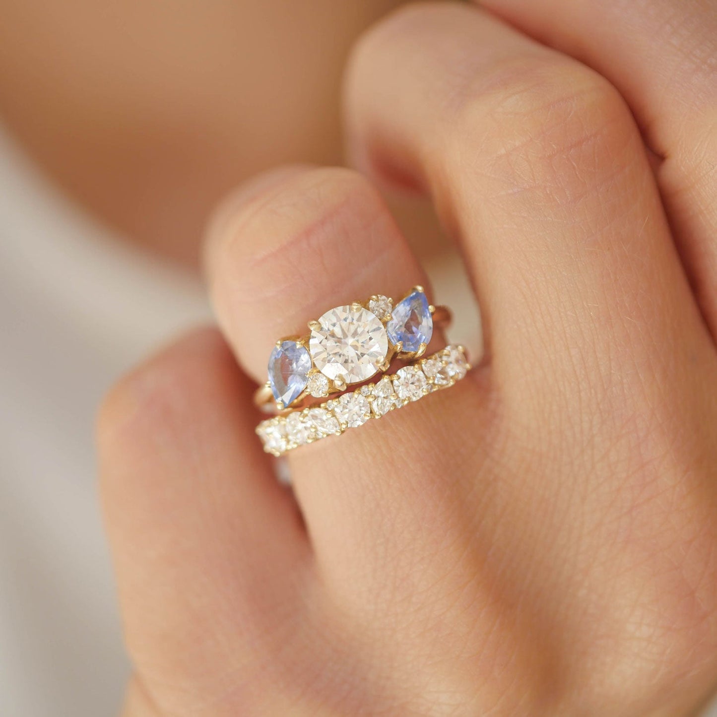 0.25 TCW Round Shaped Half Eternity Lab Grown Diamond Wedding Band