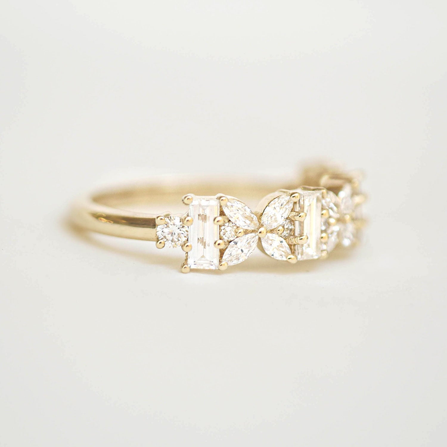 0.25 TCW Round Shaped Half Eternity Lab Grown Diamond Wedding Band