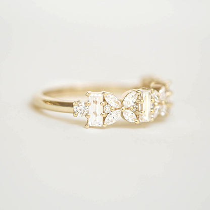 0.25 TCW Round Shaped Half Eternity Lab Grown Diamond Wedding Band