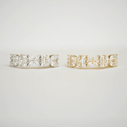 0.25 TCW Round Shaped Half Eternity Lab Grown Diamond Wedding Band