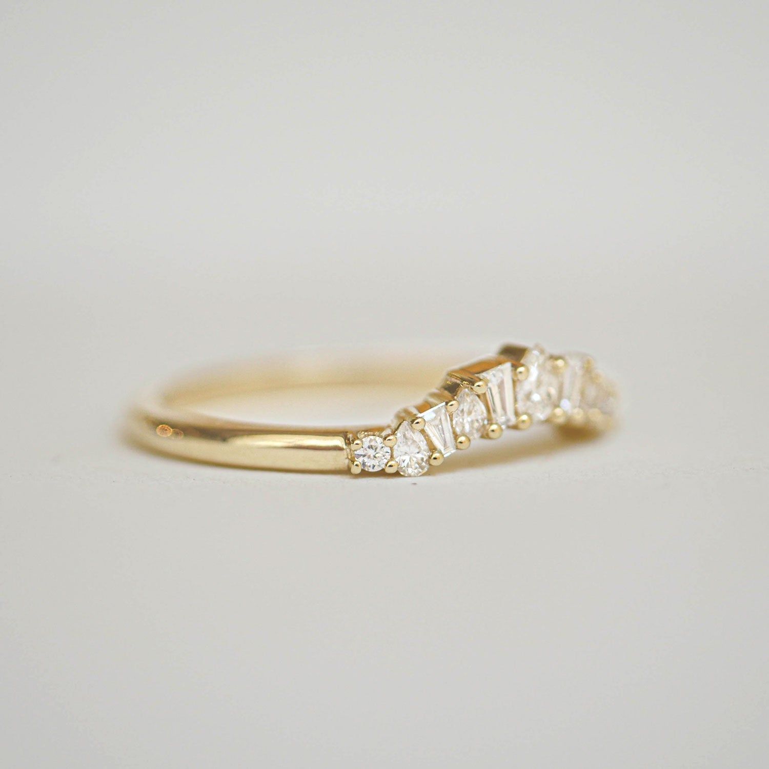 0.25 TCW Round Shaped Half Eternity Lab Grown Diamond Wedding Band