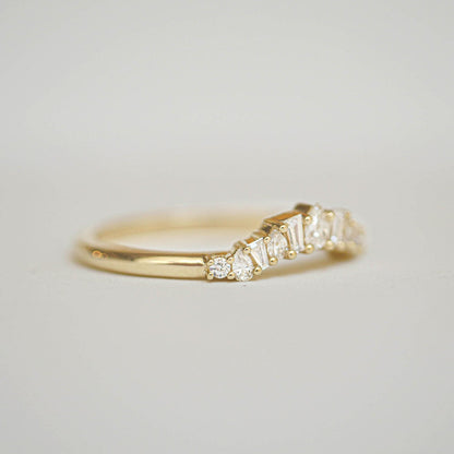 0.25 TCW Round Shaped Half Eternity Lab Grown Diamond Wedding Band