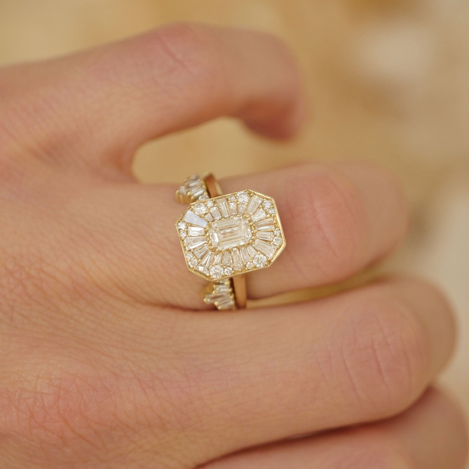 Marquise Shaped Three Stone Lab Grown Diamond Engagement Ring