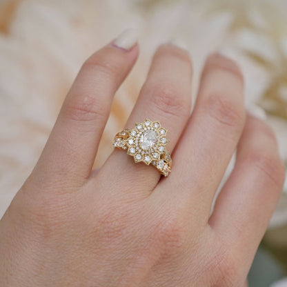 Marquise Shaped Three Stone Lab Grown Diamond Engagement Ring