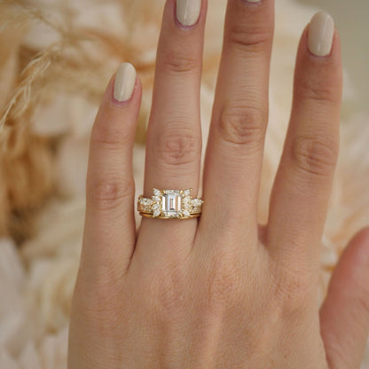 Marquise Shaped Three Stone Lab Grown Diamond Engagement Ring