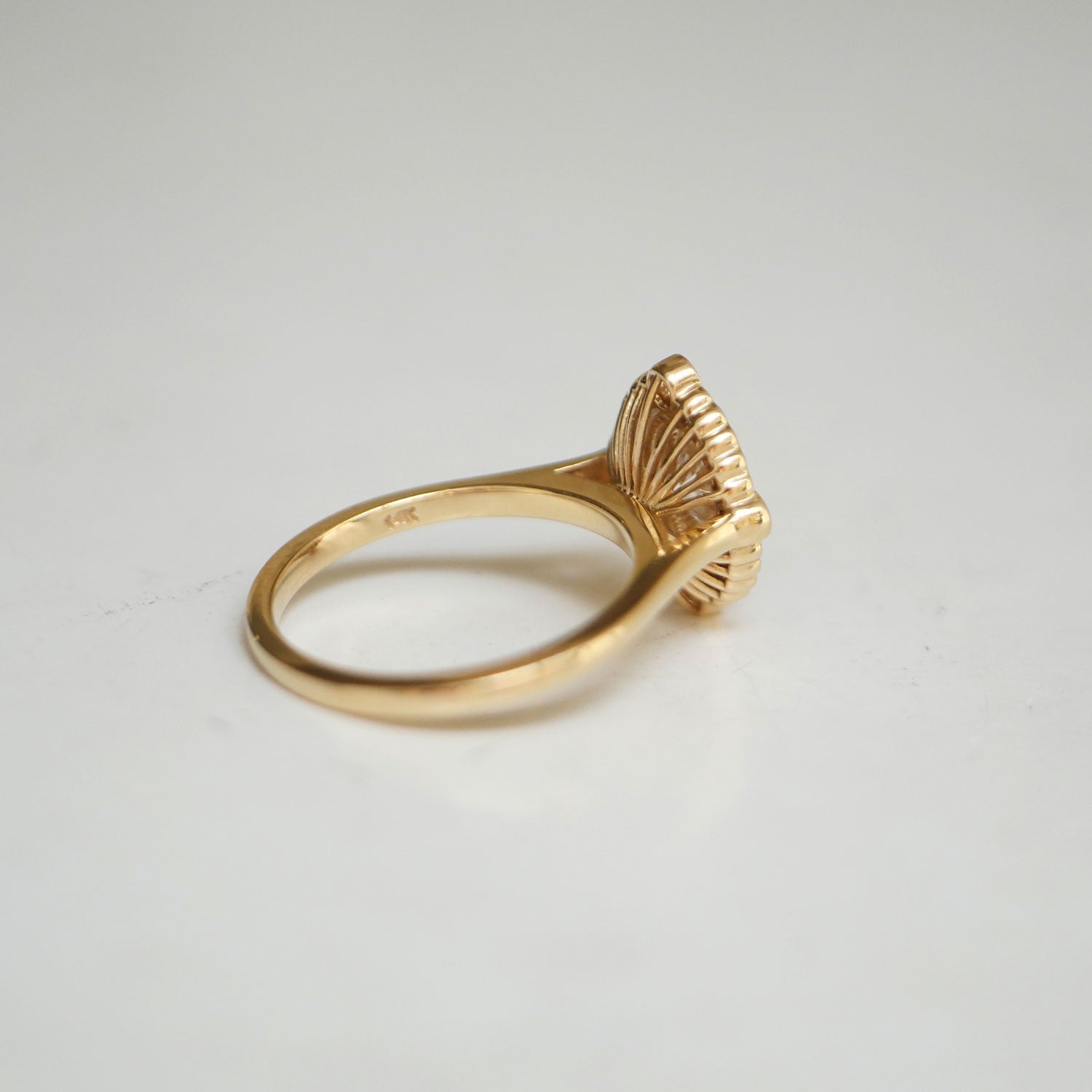 Marquise Shaped Three Stone Lab Grown Diamond Engagement Ring