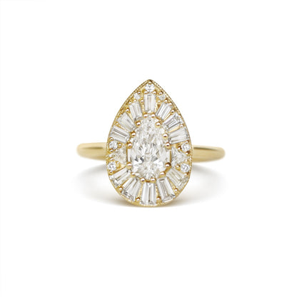 Marquise Shaped Three Stone Lab Grown Diamond Engagement Ring