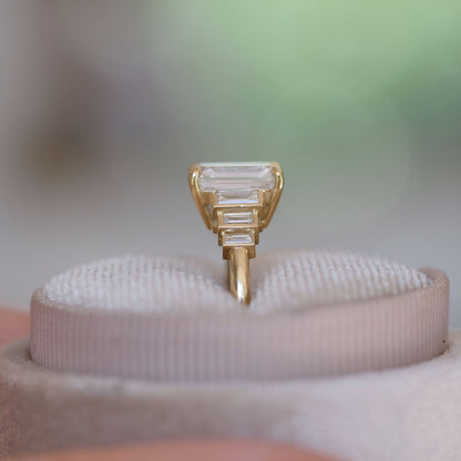 Marquise Shaped Three Stone Lab Grown Diamond Engagement Ring