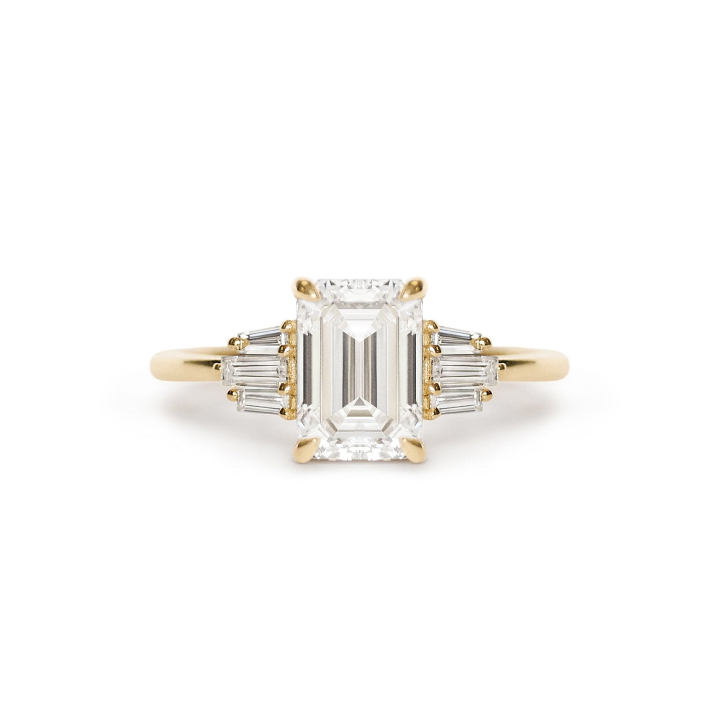 Marquise Shaped Three Stone Lab Grown Diamond Engagement Ring