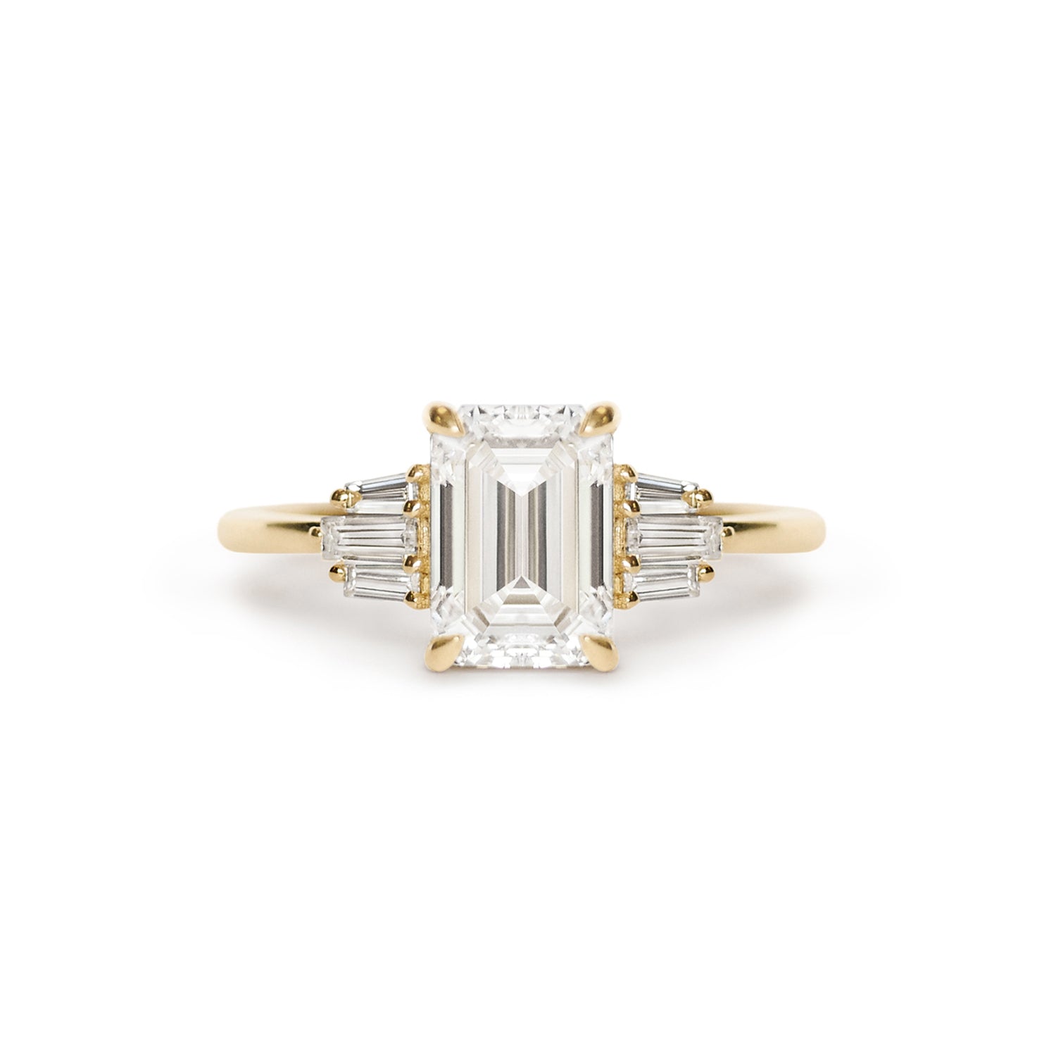 Marquise Shaped Three Stone Lab Grown Diamond Engagement Ring