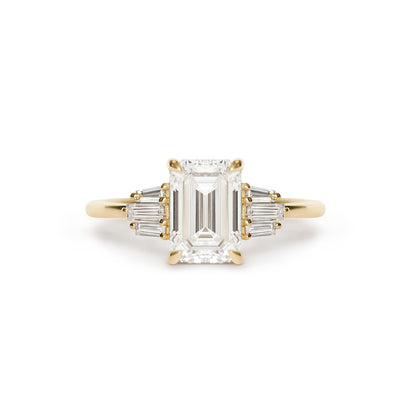 Marquise Shaped Three Stone Lab Grown Diamond Engagement Ring