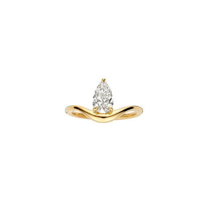 Timeless 1 CT Pear Cut Swirl Solitaire Styled Moissanite Diamond Engagement Ring