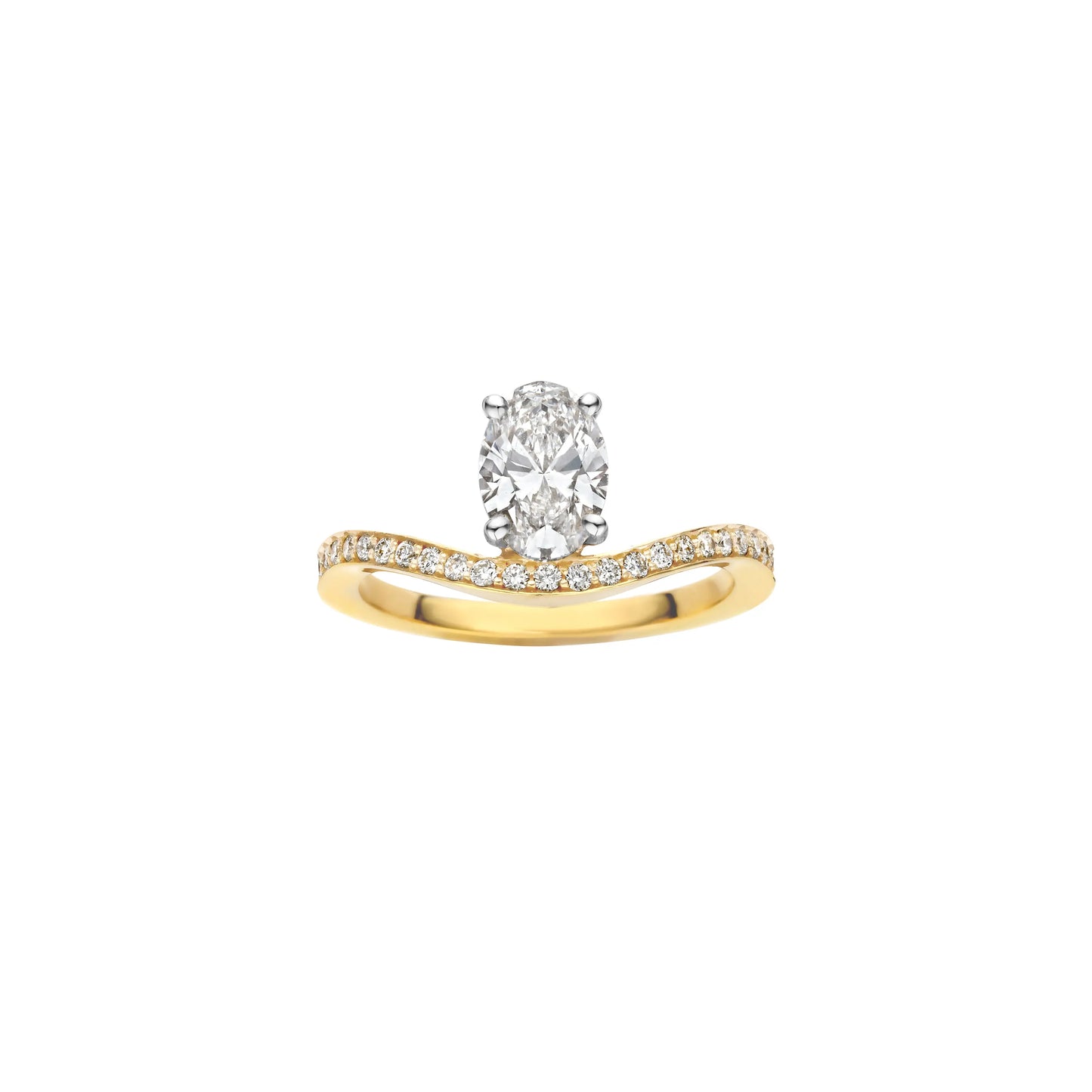 Timeless 0.71 CT Oval Cut Swirl Unique Pave Moissanite Diamond Engagement Ring